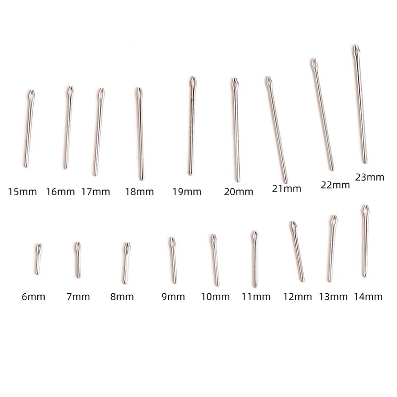 360 قطع سبليت دبابيس الفولاذ المقاوم للصدأ ساعة دبابيس مع شفة مزدوجة الساعات قطاع الترباس الربيع بار 6 مللي متر-23 مللي متر مع صندوق #2