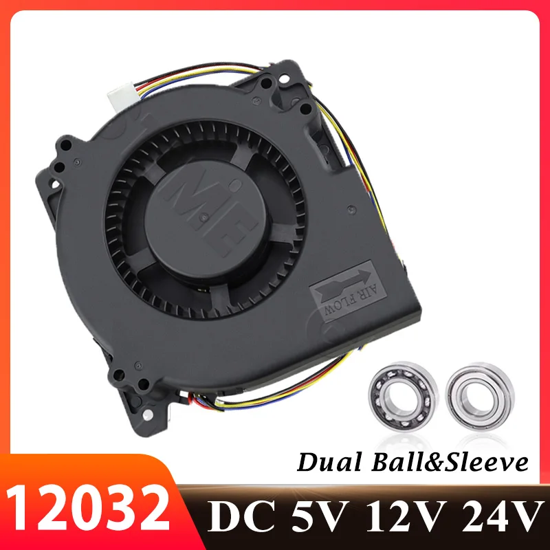 Ventilador Centrífugo Gdstime 12032 de 120mm, Ventilador de Refrigeración DC 24V 12V 5V, Ventilador Turbo USB de 4 Pines 120x32mm, Ventilador de Bolas/Aceite para BBQ, Ventilador Centrífugo de 2 Pines