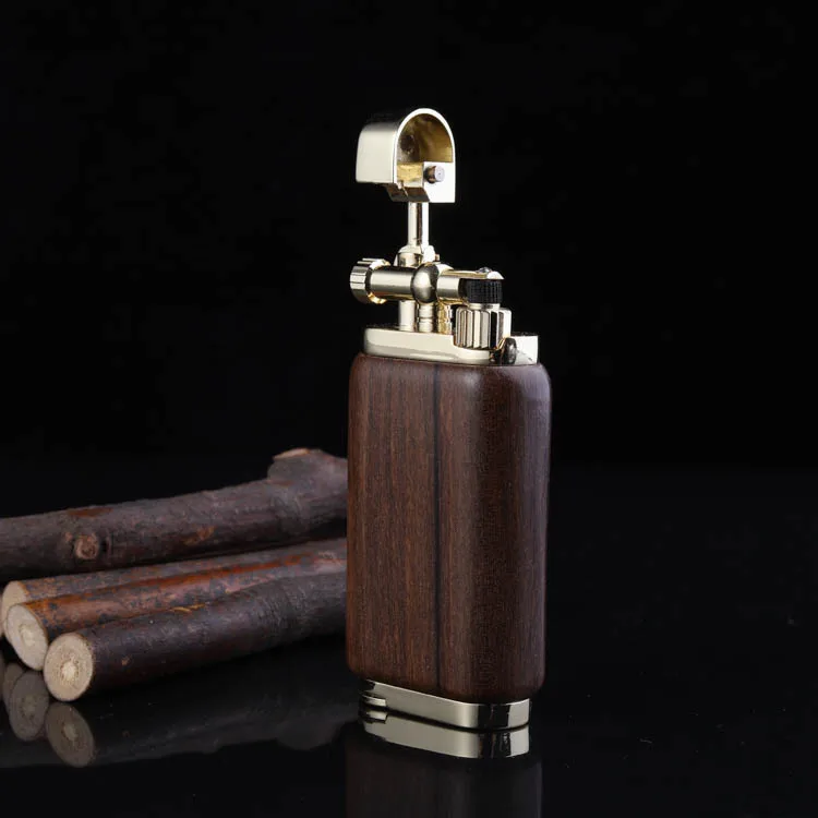 Pipe Lighter Oblique Flame Explosion of Ceative Ebony Lighter Refillable Butane Gas Lighters Easy Ignite For Men