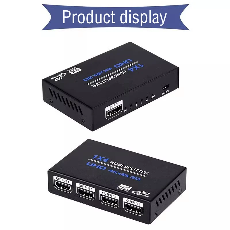 4Kx2K HD 1080P 4K 3D 1X4 HDMI Splitter 1x2 Video Distributor Converter 1 In 2 3 4 Out for PS3 PS4 Camera PC To Monitor Projector