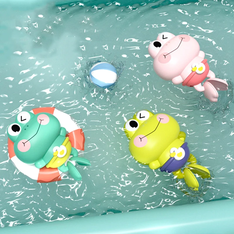 Neue Baby Bad Spielzeug Kette Uhrwerk niedlichen Bade frosch Schwimmbad Wasserspiel Spiel Uhrwerk Spielzeug für Kinder