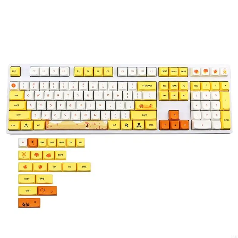 

T8WC Пользовательский колпачок с сублимационной краской, профиль XDA DZ60 RK61 64 GK61 68 75, макет 129 клавиш