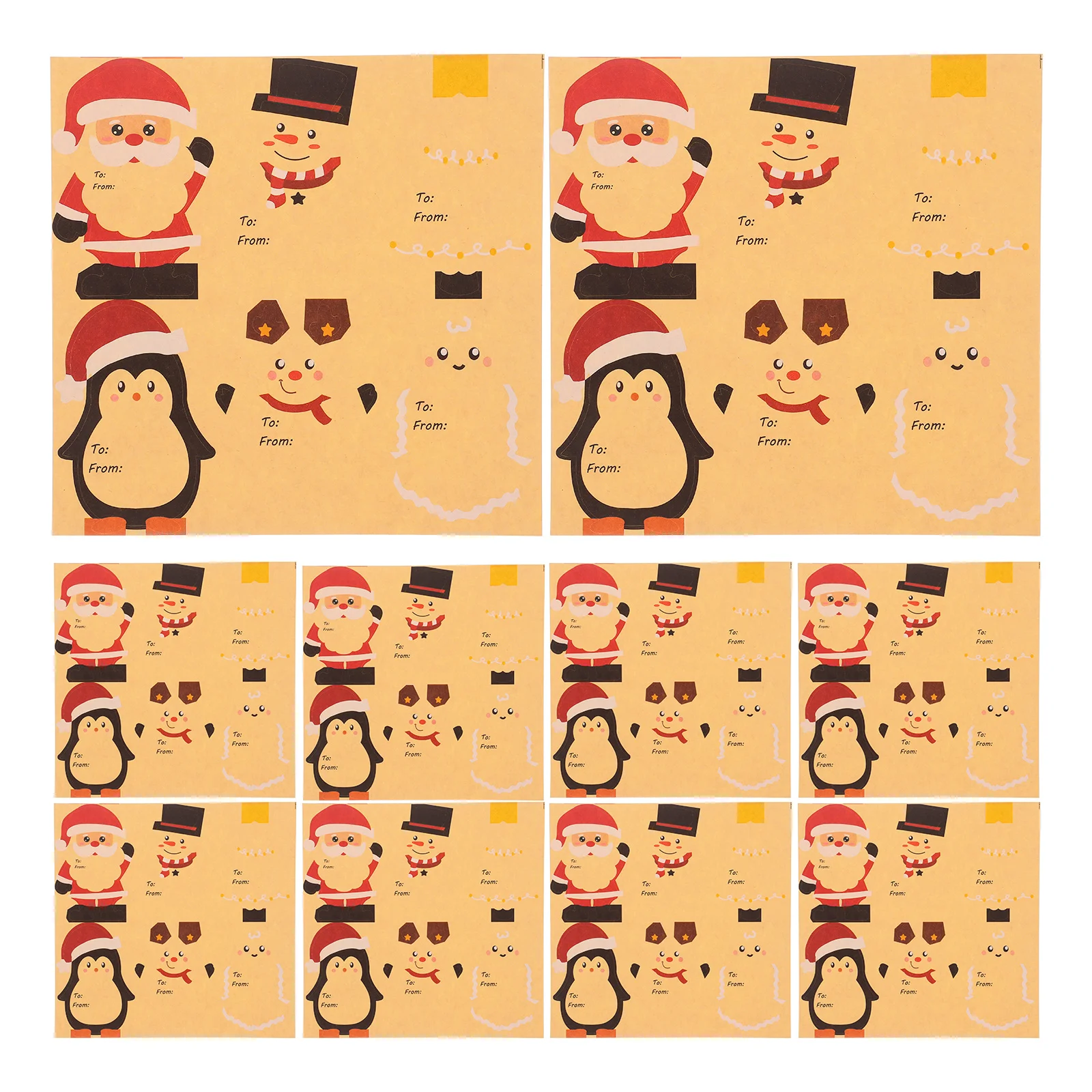 

20 Sheets Self-adhesive Label Sticker Stickers Christmas Ball Gift Tag Car and Decals Refrigerator Lollipop