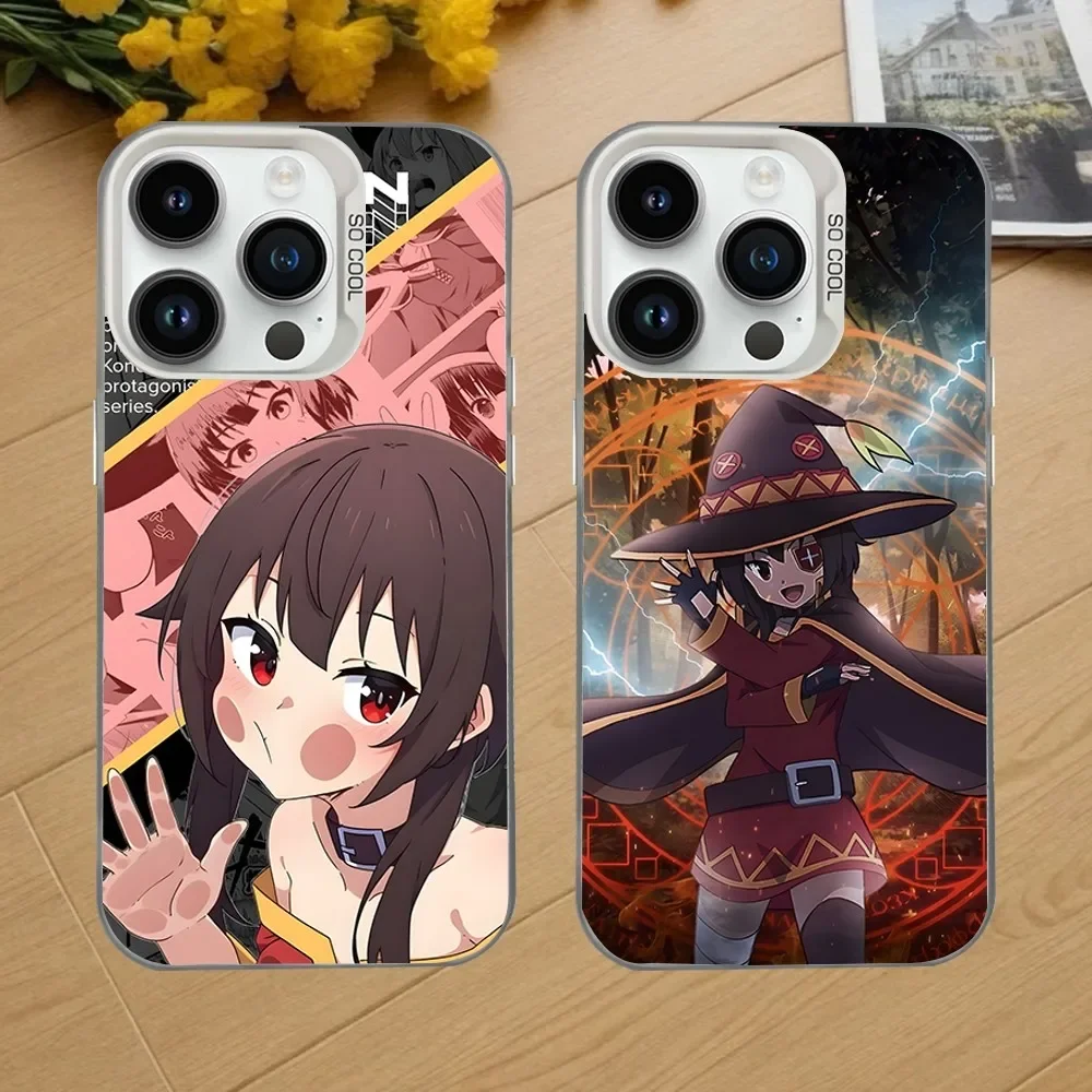 

Megumin Anime K-KonoSubaS Phone Case For iPhone 16,15,14,13,12,11,Mini,Pro,SE,MAX White Matte Shockproof Cover