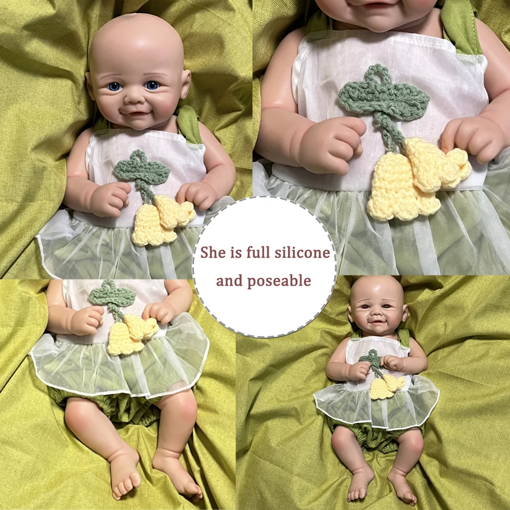 Waterproof 18 Inch Reborn doll Full Body Platinum silicone soft Girl Handmade Baby Real Lifelike doll for Xmas gift birthday toy