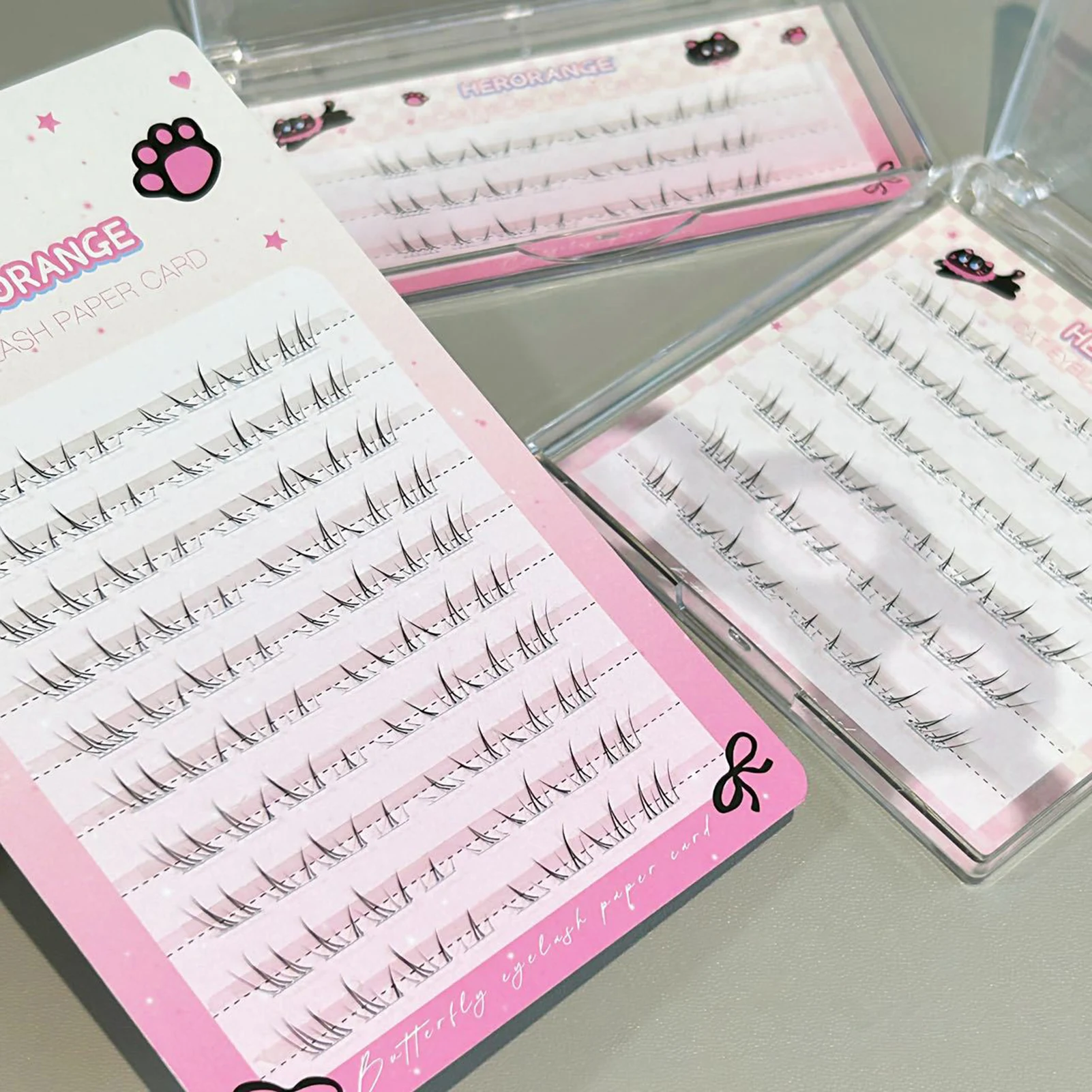 3/6/10 Rows Dense Fluffy Cat Eyes Comic Fake Lower Lashes Extension Natural Look Curling Individual Cluster False Eyelashes