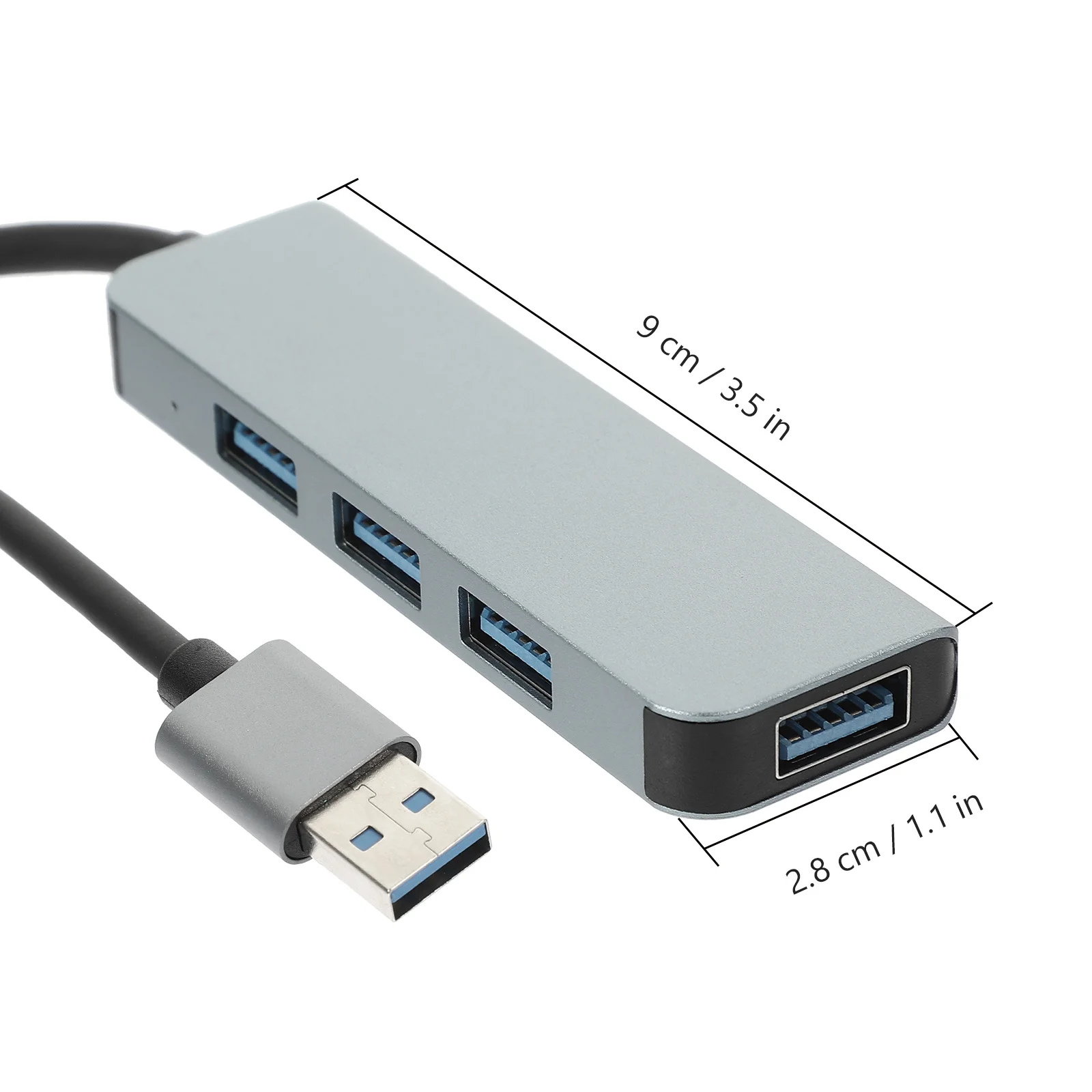 

4 Ports Hub 3.0 3 Usb 2.0 Aluminum Portable Splitter For Laptop 5Gbps Data Transfer Expansion Adapter Multi Usb Port Connector