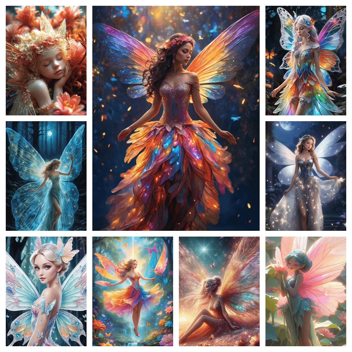 

DIY Beautiful Angel AB Diamond Painting Butterfly Fairy Full Diamond Mosaic Embroidery Cross Stitch Set Art Home Decoration Gift