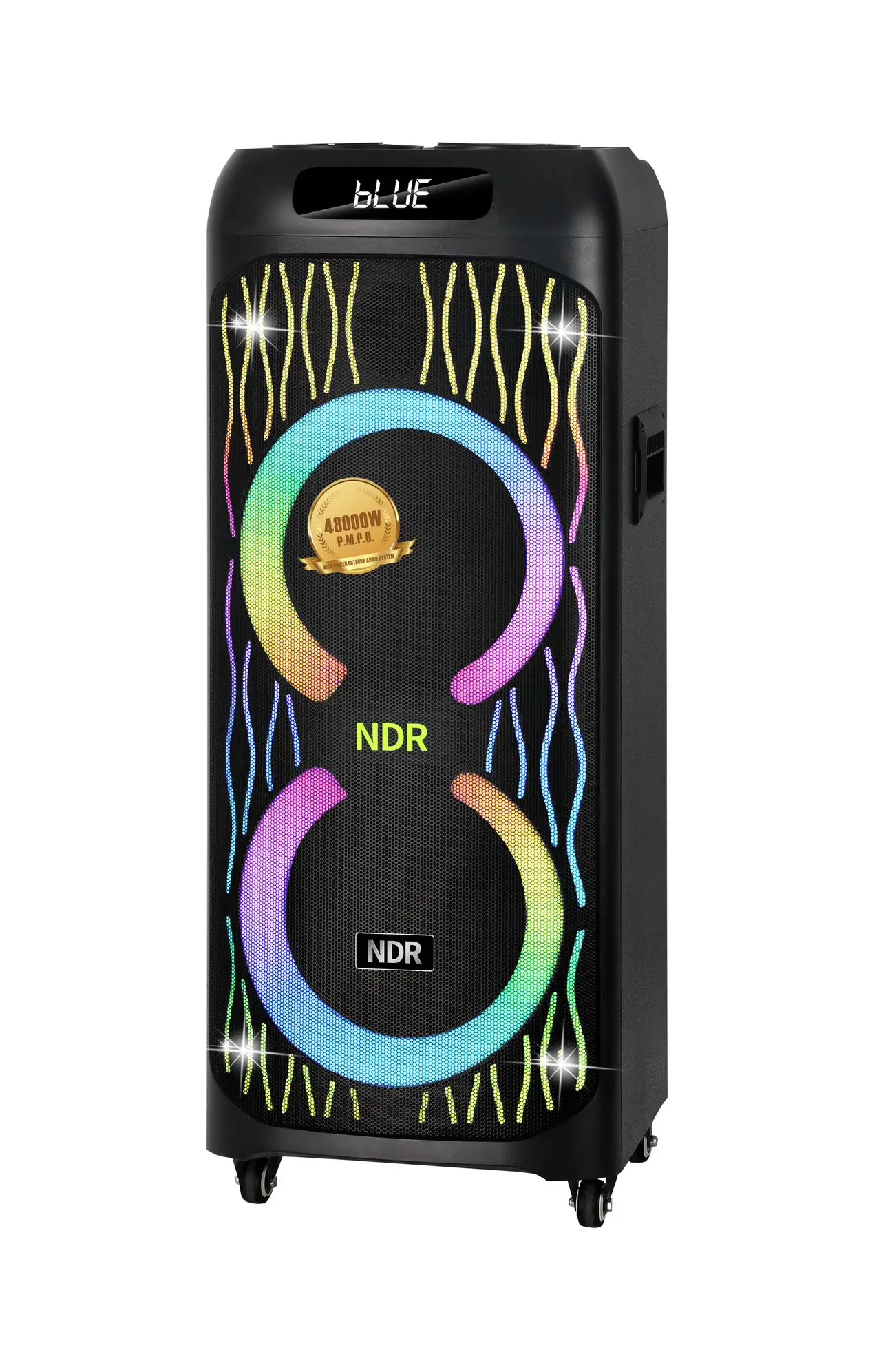NDR-M2203 80W Portable Karaoke Speaker Oem 6 Knobs 80W 12 Inch Rechargeable Wireless Speaker For Outdoor