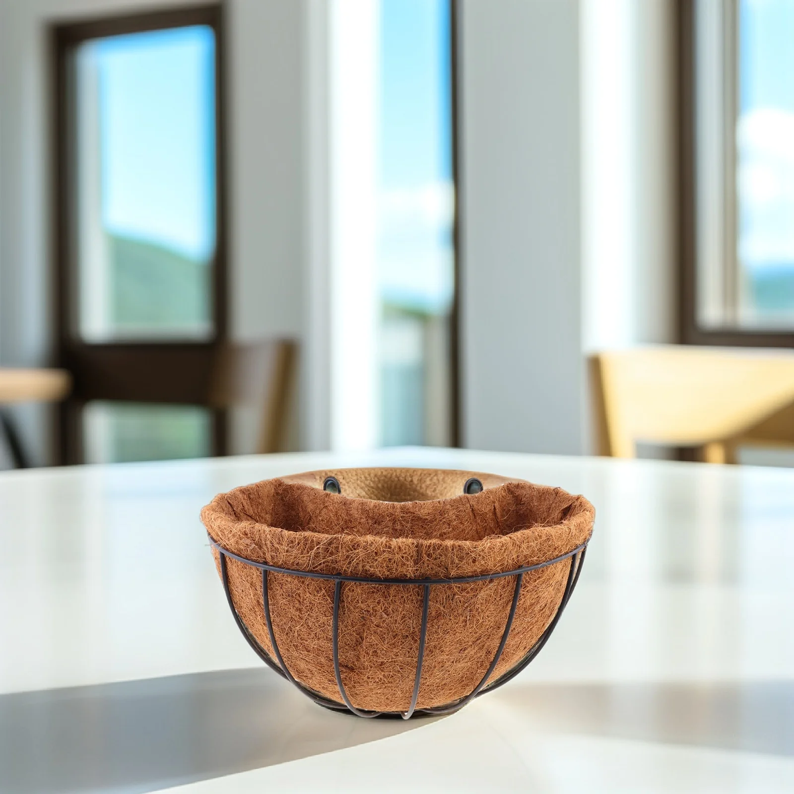 

Corner Hanging Balcony Iron Art Coconut Palm Flowerpot Rustproof Outdoor Wall Hanging Flower Basket Holder Corner Flower Pot