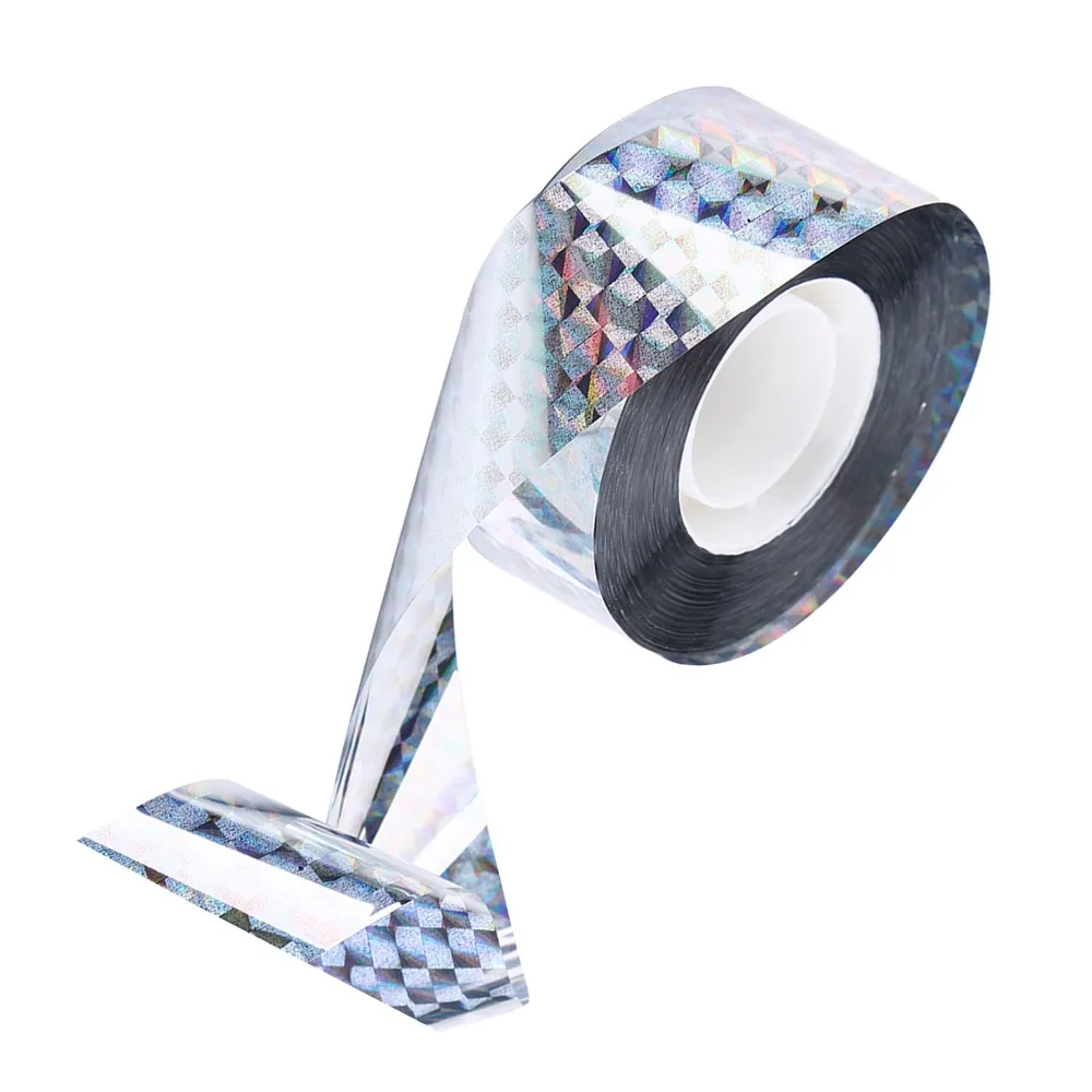 2PCS Durable PET Bird Deterrent Tape Holographic Silver Bird Reflective Ribbon Visual Flash Audible Flash Bird Scare Tape