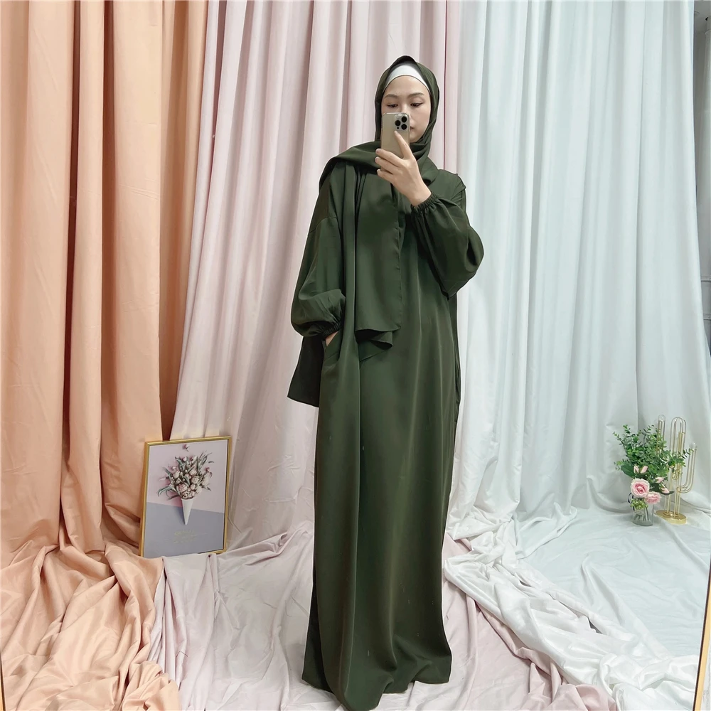 

New Hooded Abaya Eid Ramadan Muslim Women Prayer Dress Islamic Clothing Arabic Robe Dubai Kaftan Pray Garment Caftan Gown Abayas