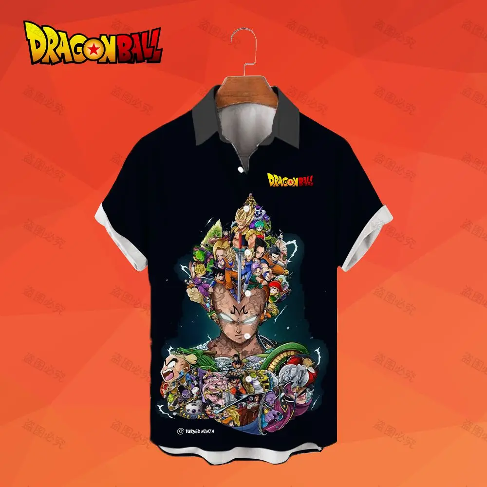 Men's Shirts Vegeta Dragon Ball Z Summer Blouse Harajuku Beach Style Fashion Tops 2024 Super Saiya Streetwear Hawaiian Shirt Y2k