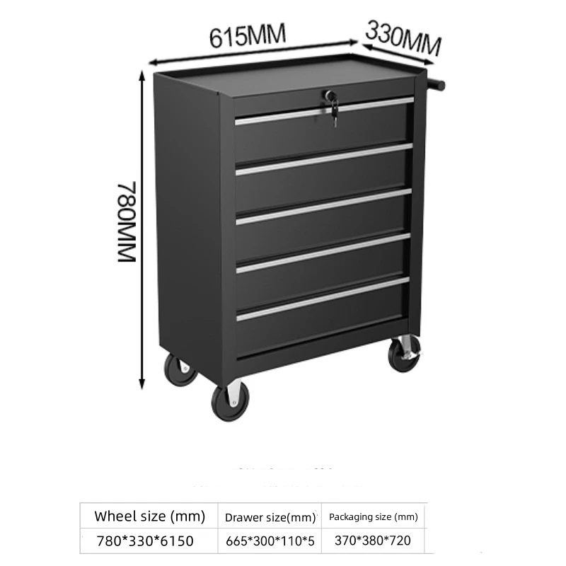 7 Drawers Multifunctional Auto Repair Tool Car Mobile Tool Cabinet Trolley Maintenance Workshop Parts Cabinet Iron  Storage Box