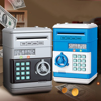 Children's ATM Safe Automatic Mini Piggy Bank Fall-proof Safe Coin Deposit Bank Anti-theft Counter Code Key Lock Toy Gifts