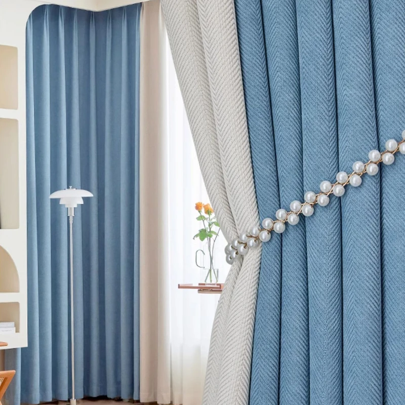 

Modern Simple Blackout Curtain Luxury Living Room Drape Room Balcony Floor-to-ceiling Windows Curtains Bedroom Soundproof Drapes