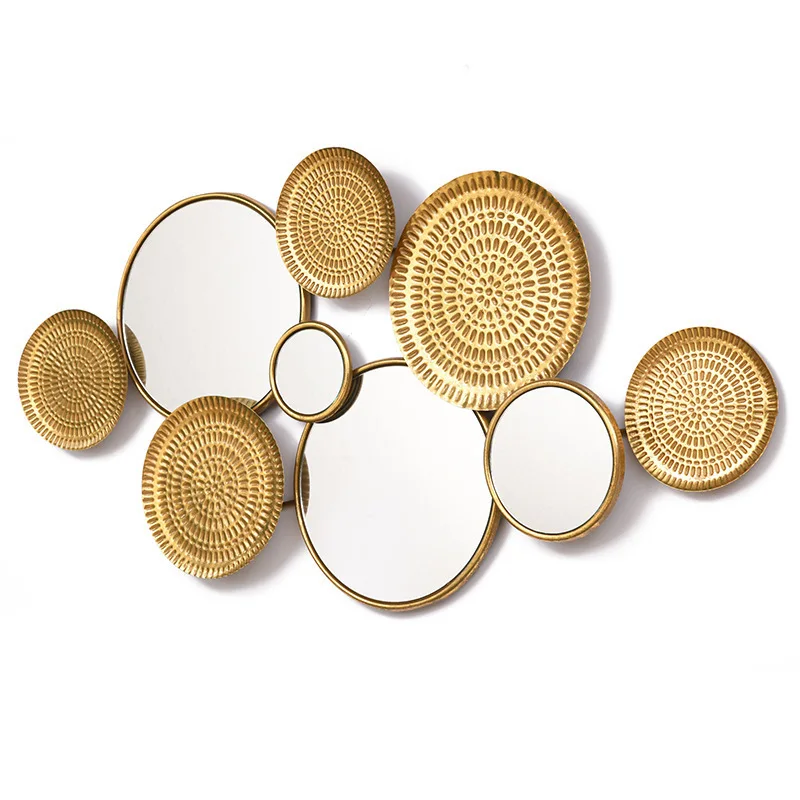 Simplicity Modern Gold Mirror 3d Metal Wall Art Decor Iron Art Decoration Nature Art Decor for Home Living Room