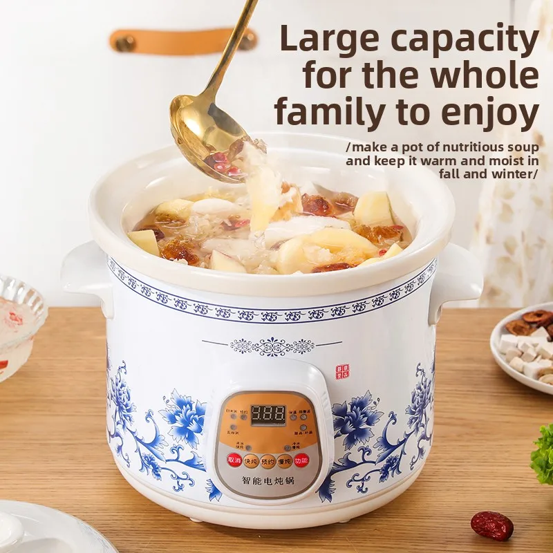 Health-preserving electric slow cooker, soup pot, purple clay pot, mini ceramic slow cooker for porridge making