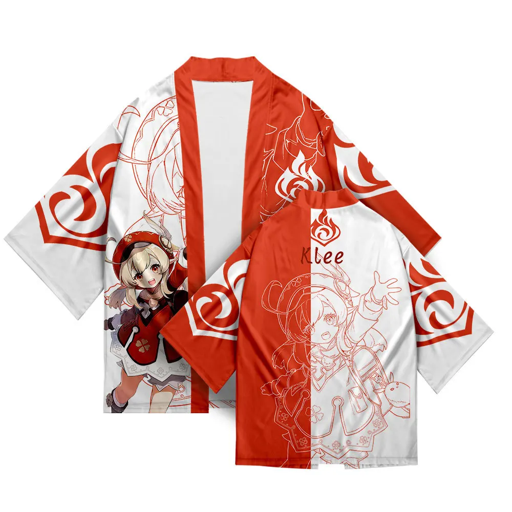 

Men's and women's clothing Yuanshen Angle Pattern printing Kimono Cosplay Print Surrounding Weather Summer Unisex clothing tops