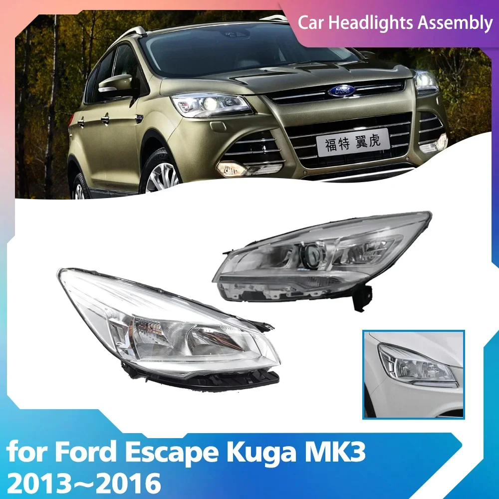 

Car Headlights Assembly for Ford Escape Kuga MK3 2013~2016 2014 2015 Fog Lights Map Halogen Corner Side Lamps LED Accessories