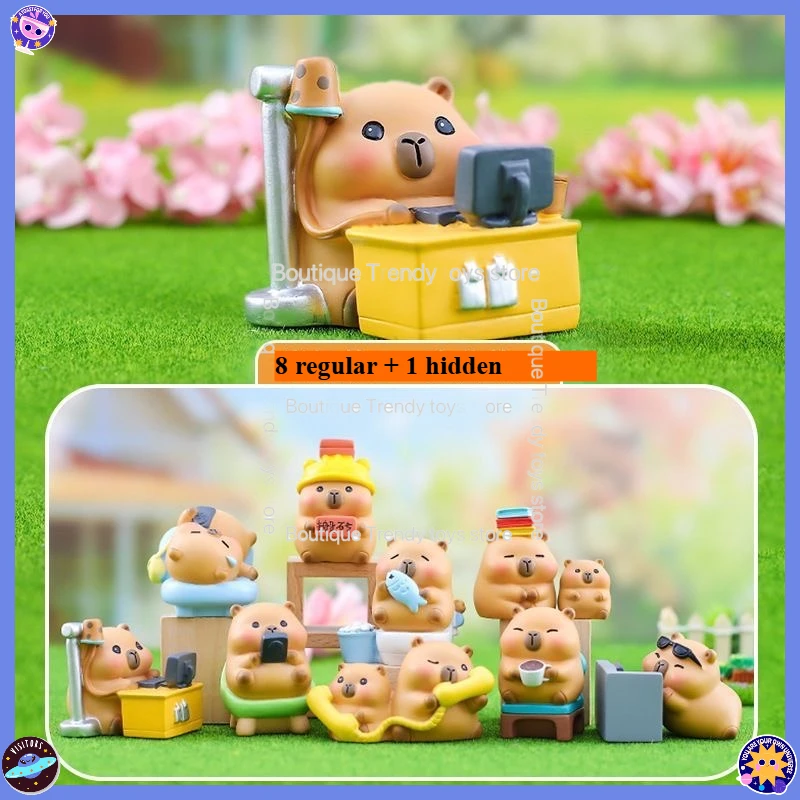 Neue Kawaii Sleepy Capybara Mystery Box – süße trendige Spielzeugfigur – Desktop-Dekoration, perfektes Geschenk für Freunde