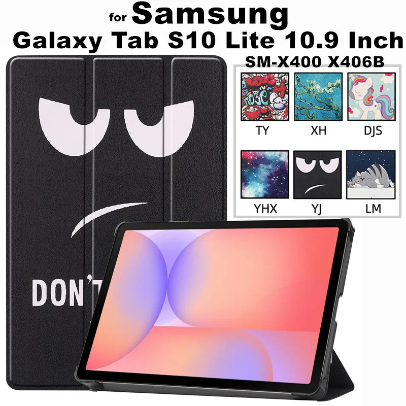for Samsung Galaxy Tab S10 Lite 10.9 Inch SM-X400 X406B Case Coloured Drawing Flip Leather With Shockproof Stand Tablet Cover