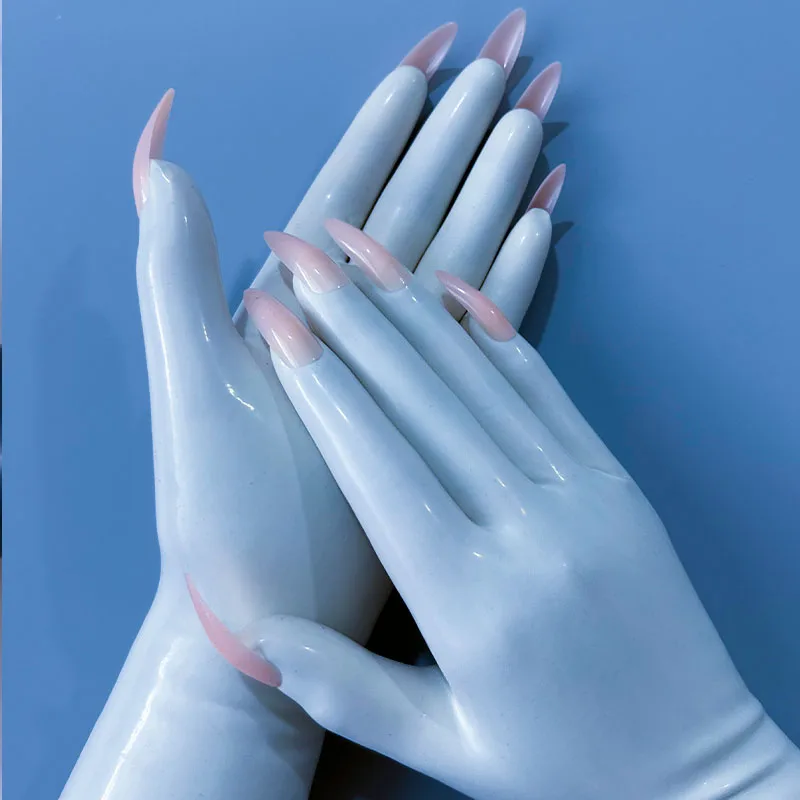 Latex Manicure Gloves Thin Fit Single-formed Latex Long Glove Cosplay Stage Performance Party Short Mitten