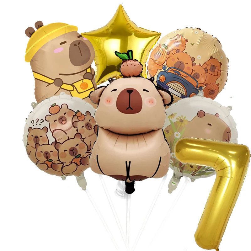 Capybara Geburtstagsdekoration Tischware Tischdecke Teller Servietten Einladungskarten Ballons Poster Baby-Shower Geburtstagsparty Zubehör – Detail 14