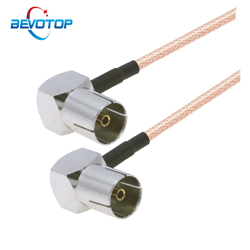 75 Ohm TV Cable TV Female 90° to TV Female Right Angle Jack RG179 Pigtail Jumper TV Satellite Antenna Cord Aerial RF Coax Cable