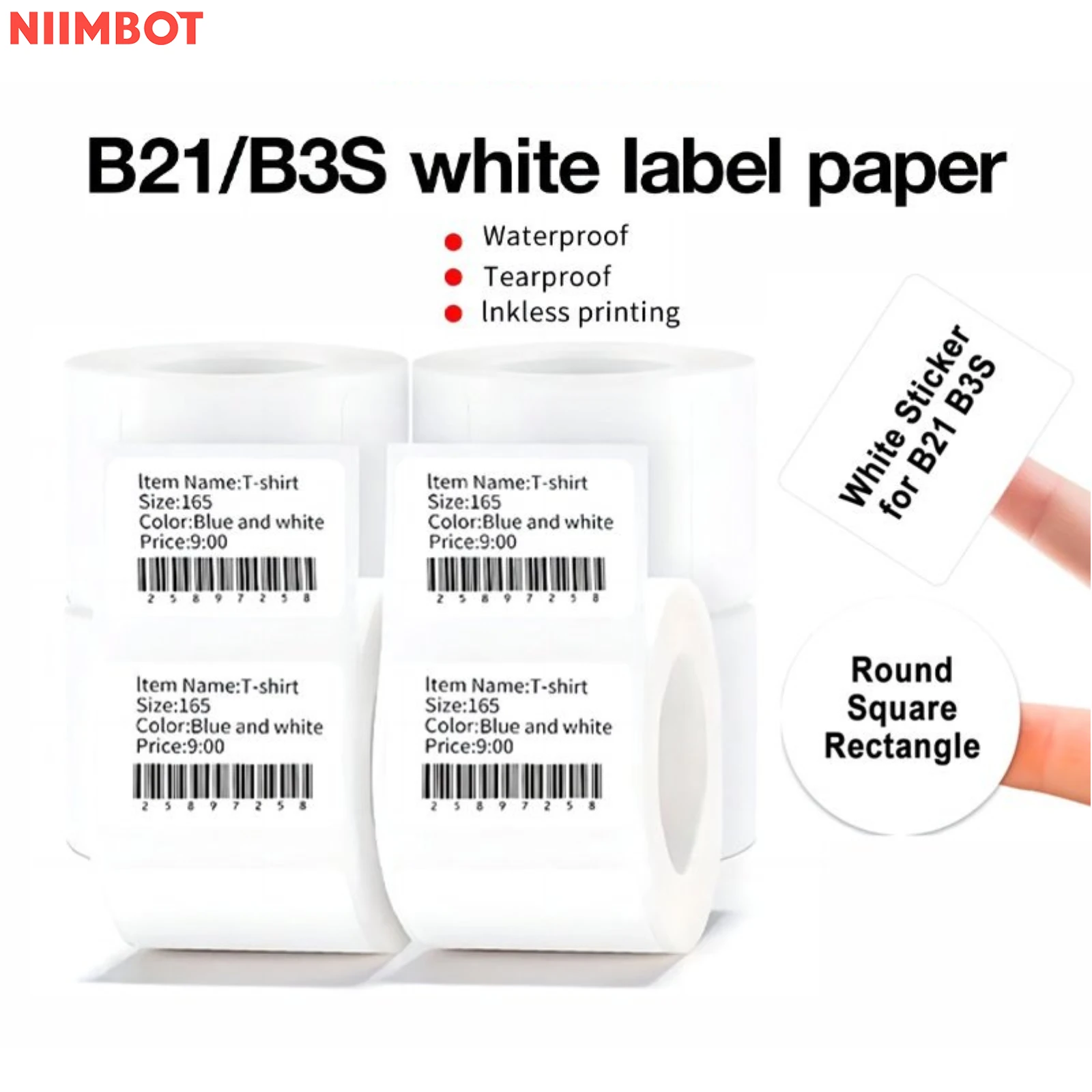 NIIMBOT B21 B3S B1 B203 Labels Thermal Sticker Label  Waterproof Oil-Proof And Tear-Proof NIIMBOT Labels