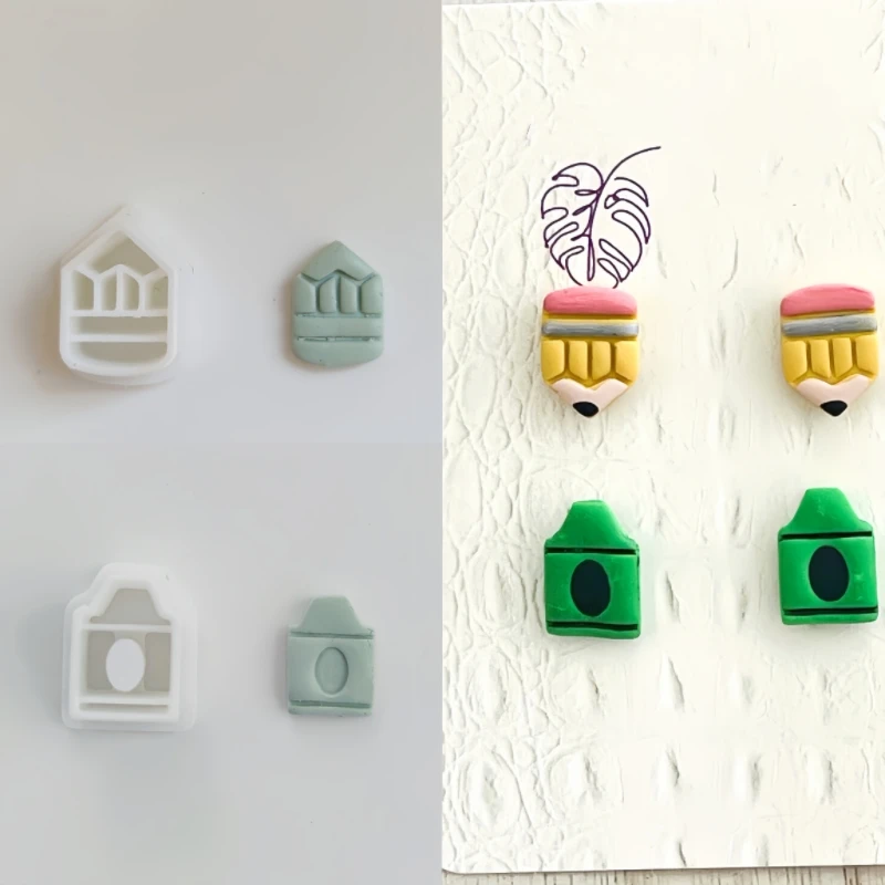 Gebogener Bleistift/Ballon Hund/Gitarre/Tropischer Fisch/Cowboyhut geformte Tonformen Ohrringe Herstellung von Polymer-Ton-Schneidern Schneidformen – Detail 6