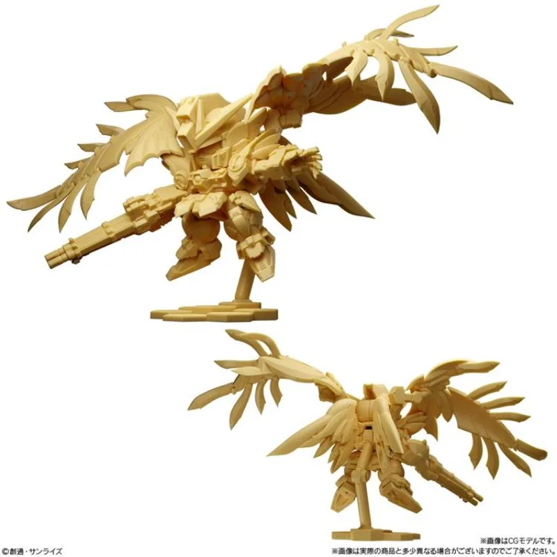 Schnelle Lieferung Bandai Anime KUNSTSTOFF MINI KIT Shokugan Superior 01 Wing Gundam Null Gott Gundam Original Modell Spielzeug Action Figur