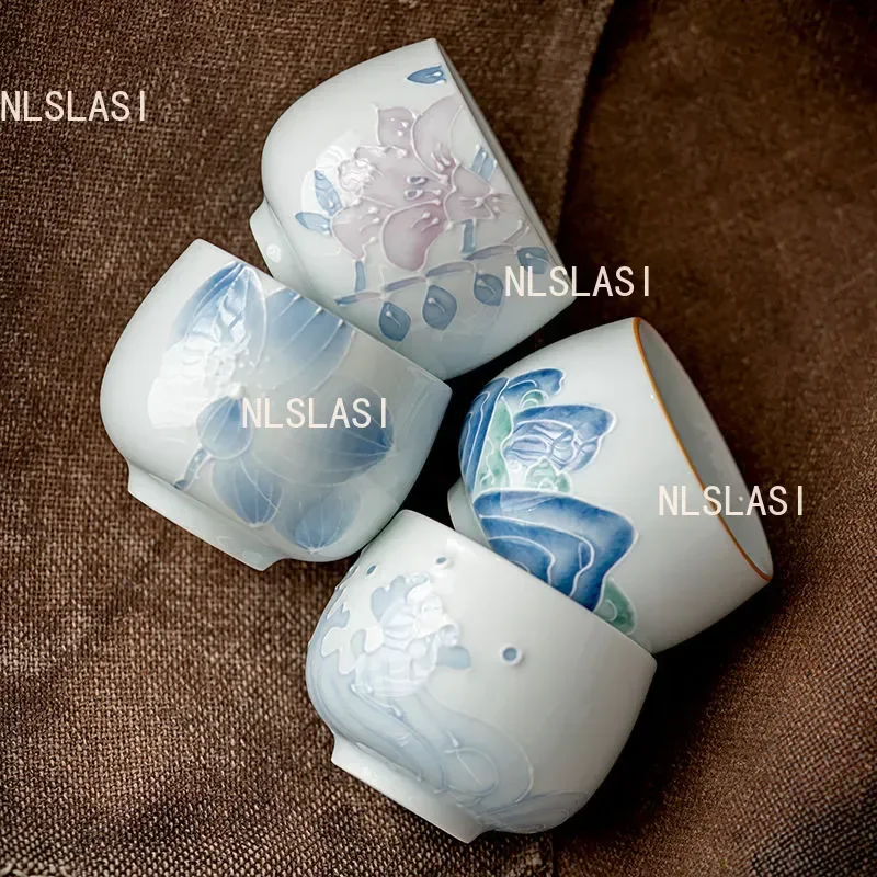 1pcs Tea Accessories Kiln Restoring Ancient Ways Master Cup Celadon Teacup Porcelain Chinese Kungfu Teacup  Chinese Cup