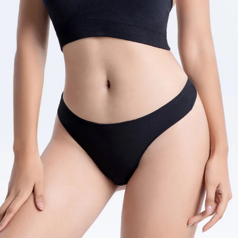 5 ks/sada dámských bavlněných tanga, dámské kalhotky s nízkým pasem, jednobarevné tangá, sexy spodní prádlo - náhled 2