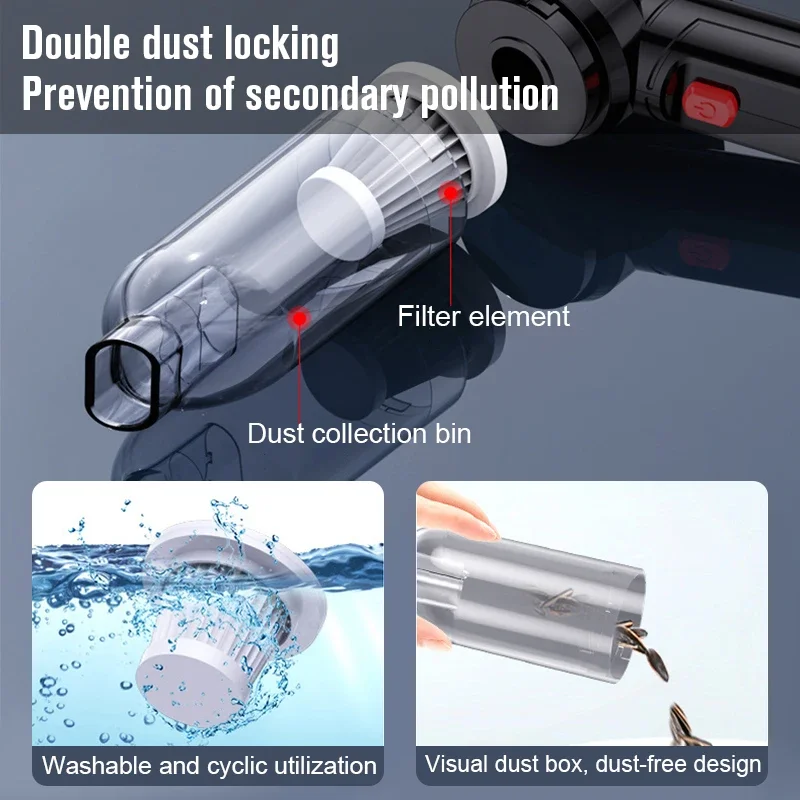 90000Pa Wireless Vacuum Cleaner 120W High Power Portable Hand-held Car Vacuum Cleaner Vacuum Wireless For Home& Car