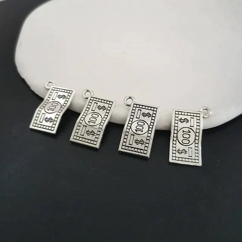 15 Pieces/Lot 21*10mm Antique Silver Retro DIY Alloy Accessories US Dollar Pendant