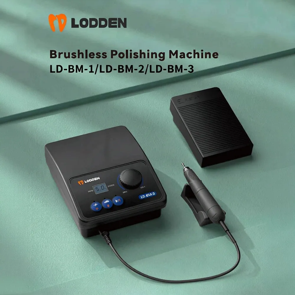 Lodden 50000RPM Dental Brushless Micromotor with Manual/Foot-Pedal Speed Control Grinder Nail Jewelry Dental Lab Equipment