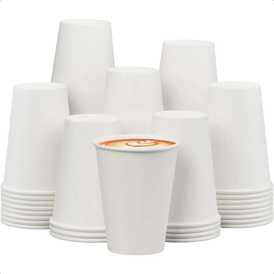 

Coffee Cups 12 oz 300 Pack 12 oz Paper Cups Hot Beverage Drinking Cups White Paper Hot Coffee Cups Suitable for Party Picnic T