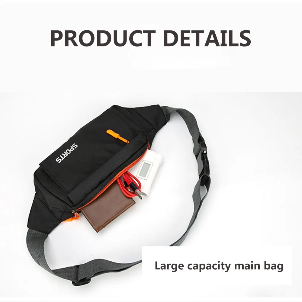 Känguru Bum Hip Fanny Taille Tasche Pack Für Männer Frauen Wasserdichte Männliche Gürtel Tasche Bauch Banane Damen Beutel Mobile Lauf Brieftasche – Detail 3