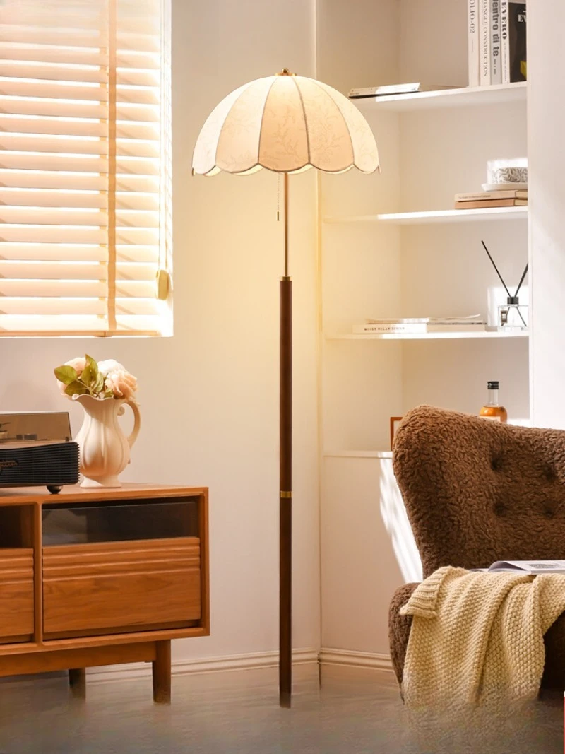 

Floor lamp living room medieval simple sofa solid wood vertical bedroom atmosphere floor lamp