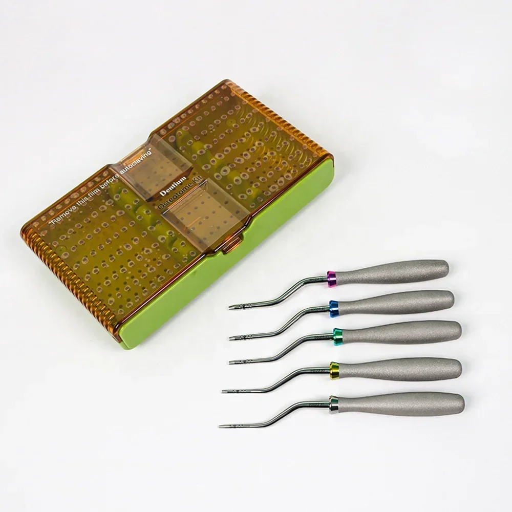 5Pcs Dentals Surgical Implants Dentium XOF Angled Osteotome Kit