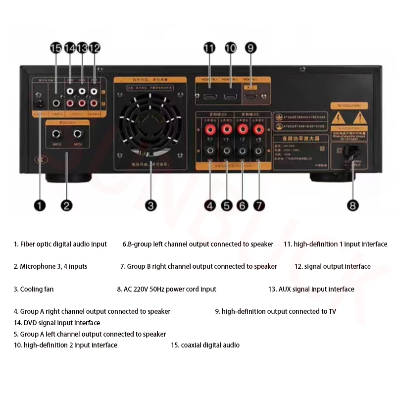 SUNBUCK KM-1000 2.0 قناة 1400 واط HiFi المنزل KTV مكبر للصوت المهنية بلوتوث كاريوكي الرقمية عالية مكبر كهربائي الصوت