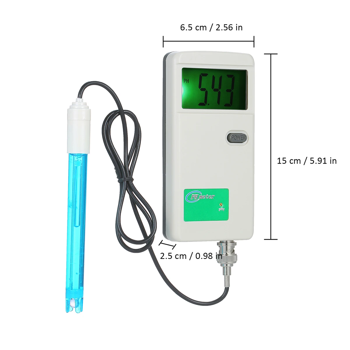 Digital PH Meter High Precision pH Tester Backlight Display Water Quality Tester for Laboratory Drinking Water Hydroponics Tank