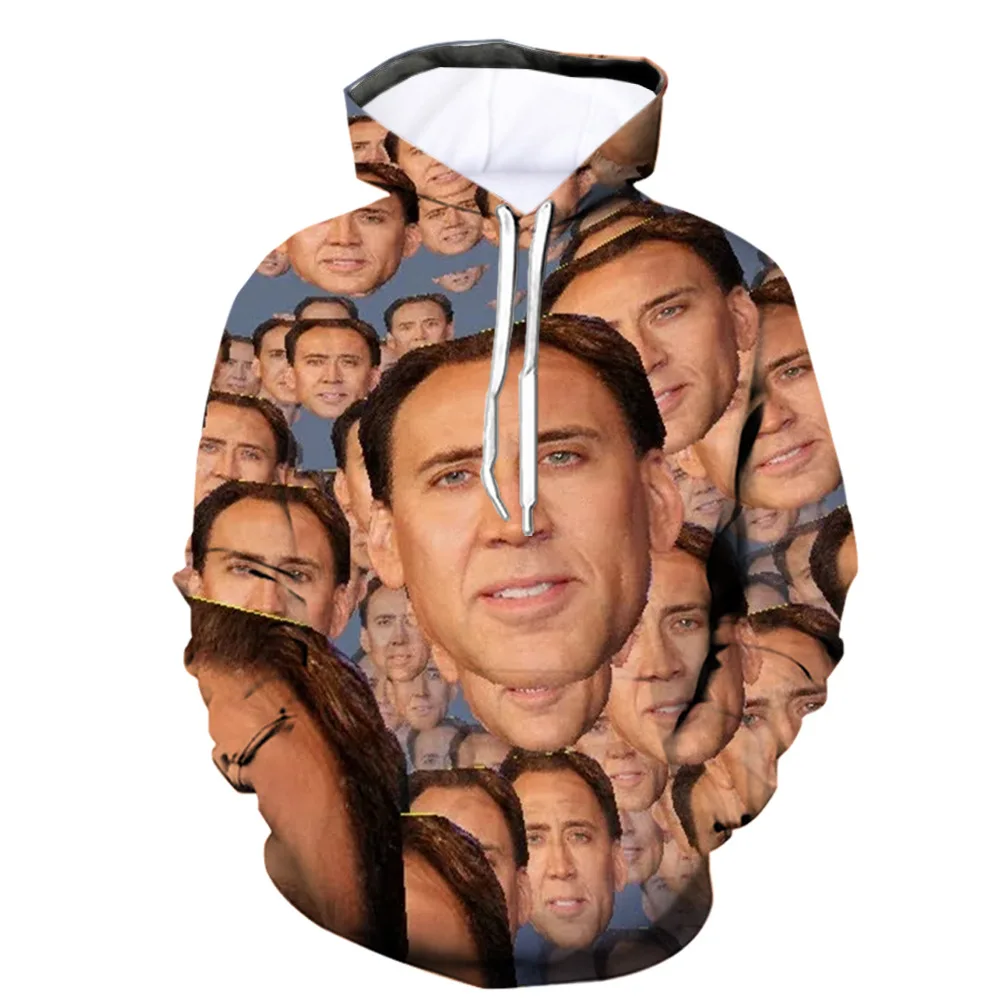 

New 3D Print Causal Clothing Hot Famous Actor Nicolas Cage Fashion Men Women Hoodies Plus Size S-7XL Harajuku Man Hoodies