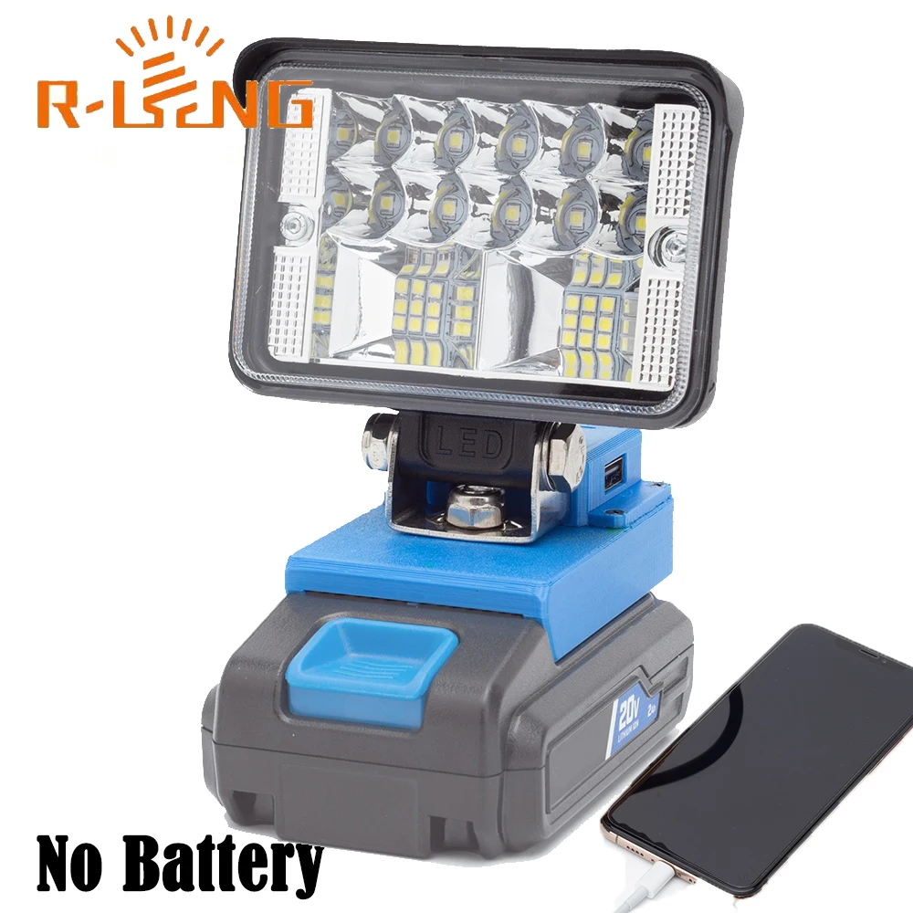 

LED Work Light for Hart 20V Lithium Battery w/ USB Flashlight Portable Emergency Flood Lamp Camping lamp(NO Battery )