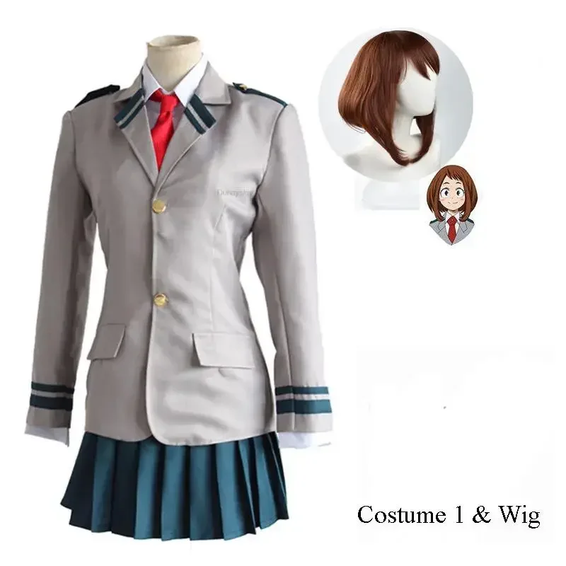 My Hero Cosplay Academia Costume uniforme Ochaco Uraraka Cosplay uniforme scolastica Set Anime Costume JK Costume parrucca S-3X