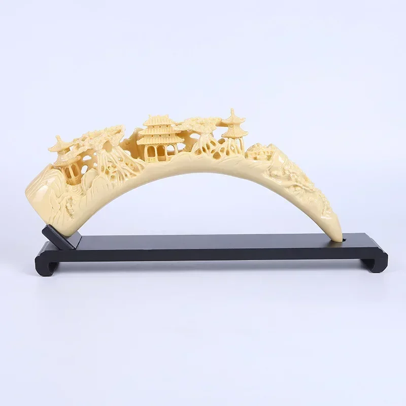 Ivory Bridge and Water Living Room TV Cabinet Office Study Entrance Resin Ornaments Simulation Crafts Home Decoration