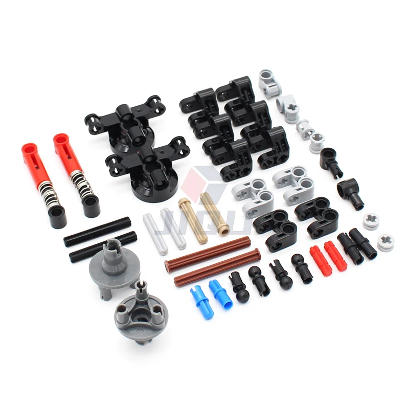 42 Pcs High-Tech Parts Suspension Shock Absorber Axle Pin MOC Kit Building Blocks Compatible Technical Car Steering Bricks Toys