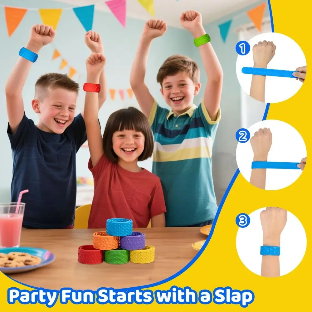 6個セット シリコン スラップブレスレット テクスチャード表面 ポータブル テクスチャードシリコン感覚玩具 ウェアラブルデザイン 感覚フィジェット玩具