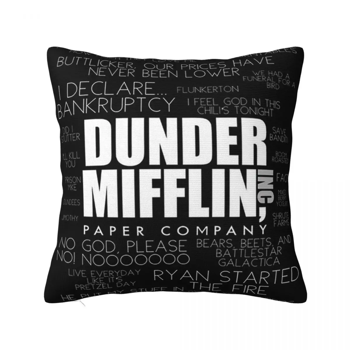 The Office Quotes Dunder Mifflin Paper Company Inc Square Pillowcase Pillow Cover Cushion Zip Throw Pillow for Home Living Room